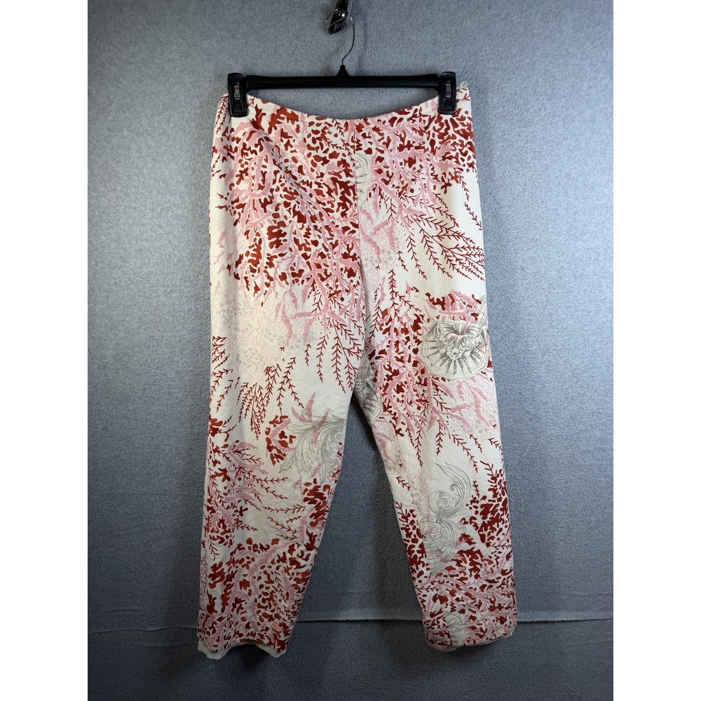Talbots Pants Womens 12 Petite Multicolor Floral Silk Blend Crop Lined Casual‎